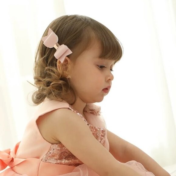 New 15 Pcs PU Leather Hair Bow Girls Glitter Hairpins Hairgrips Sweet Princess - Picture 8 of 8